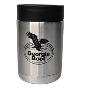 Georgia Boot Can Cooler Stainless Steel Insulated Drink Holder Eagle Logo Koozie